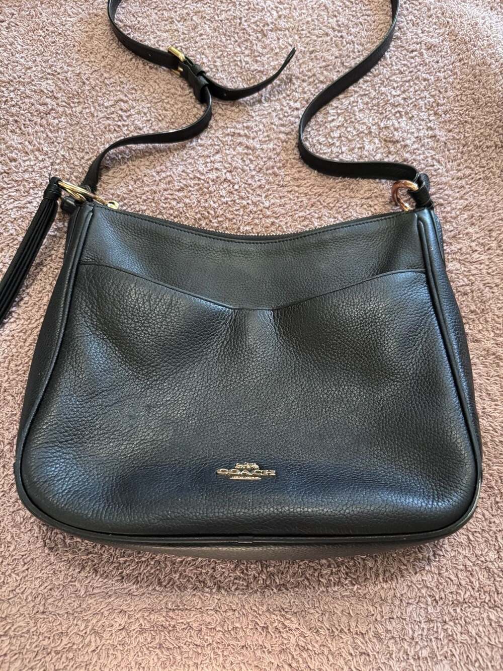 Coach Black Pebbled Leather Crossbody Bag